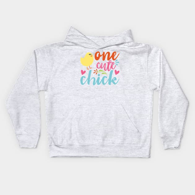 One Cute Chick Kids Hoodie by Sohidul Islam